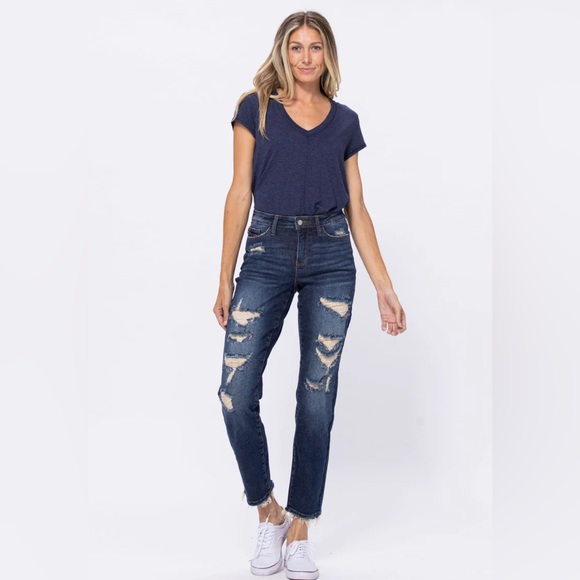 NWT JUDY BLUE high waisted boyfriend Jean - Picture 2 of 4